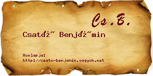 Csató Benjámin névjegykártya