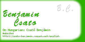 benjamin csato business card